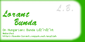 lorant bunda business card